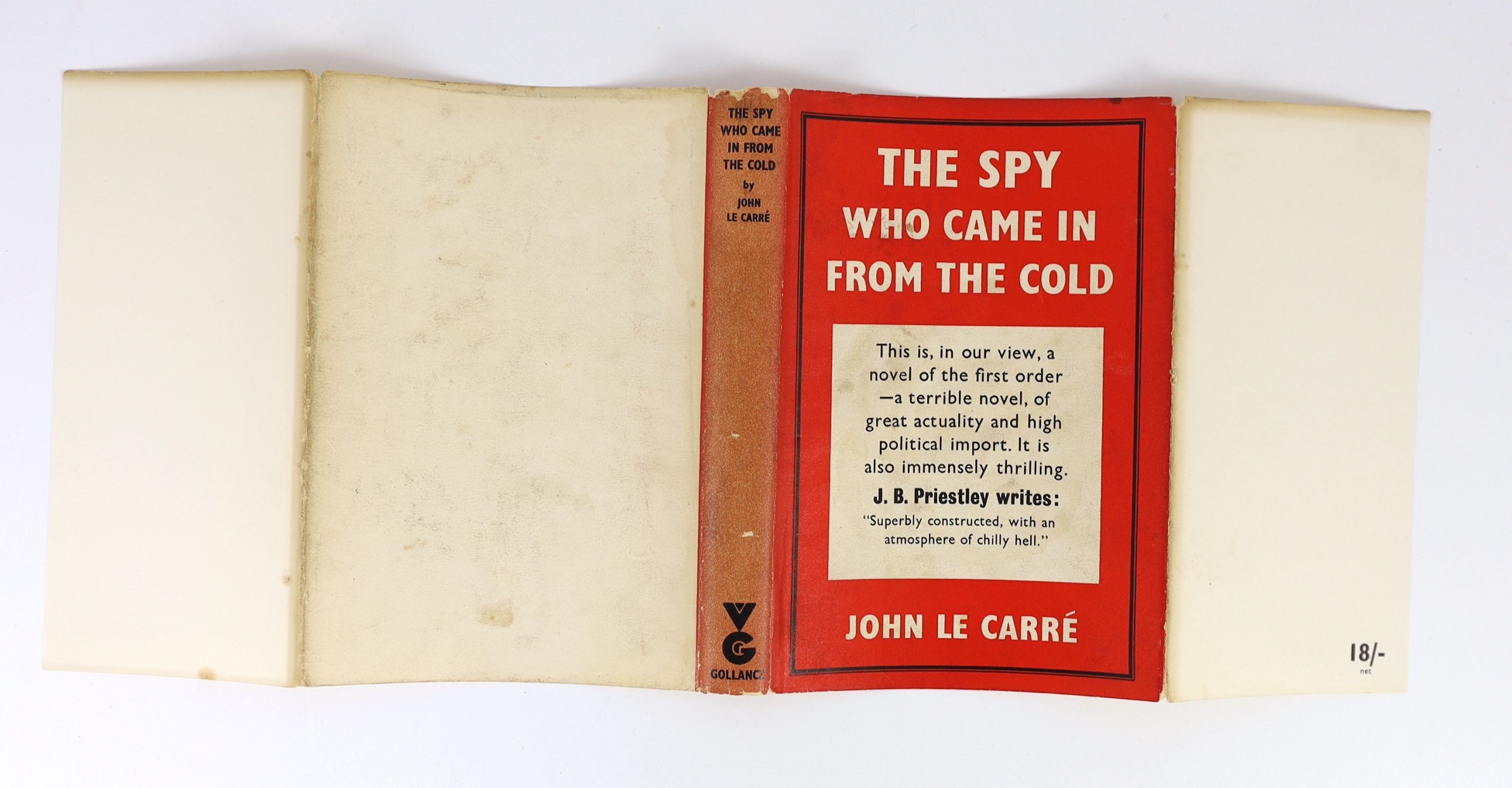 Le Carre, John - The Spy Who Came In From the Cold, 1st edition, 8vo, in unclipped d/j, with spine panel lightly sunned, jacket spine head chipped, Victor Gollancz, London, 1963